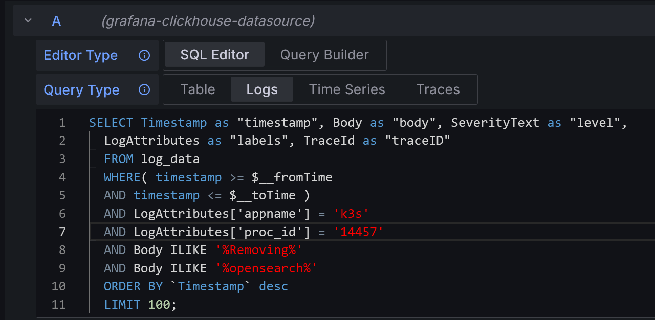 grafana search log
