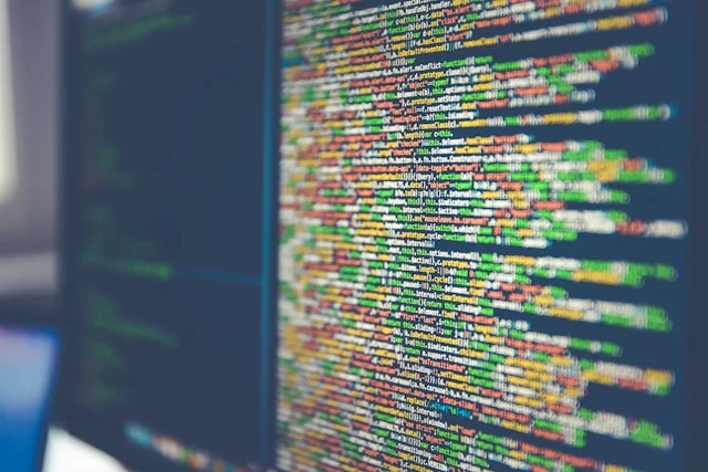 some codes on displayed on a screen
