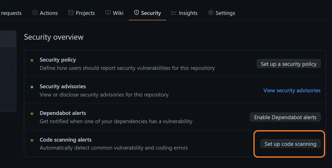 setup code scanning